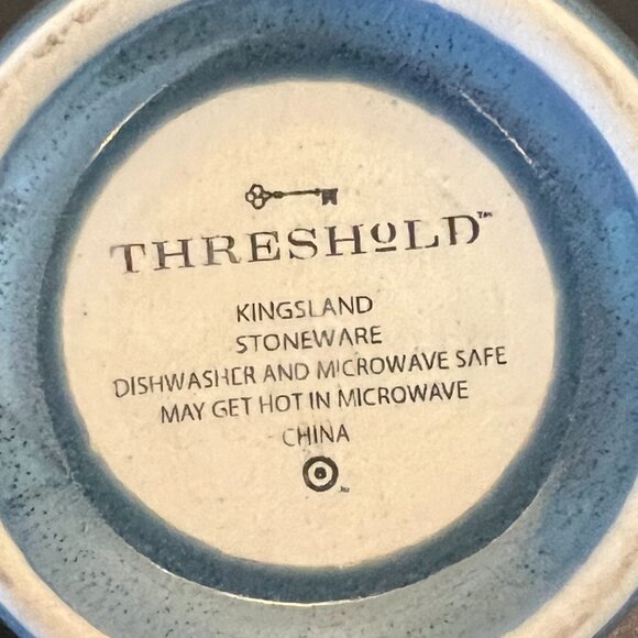 Threshold KINGSLAND Two-Toned Blue Stoneware Mug with Embossed Geometric Design - Picture 10 of 11